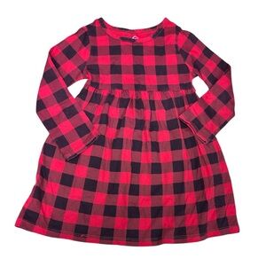 Little girls Red buffalo plaid checkered Dress